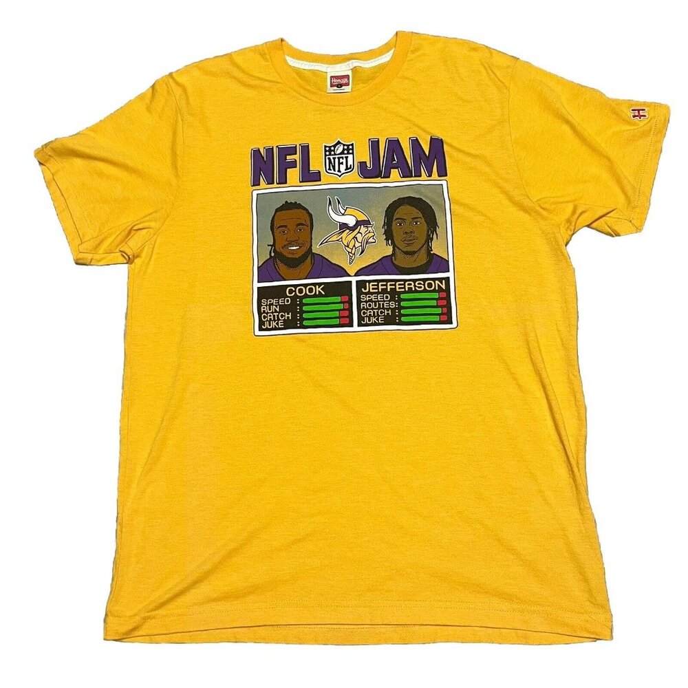 Homage Justin Jefferson Dalvin Cook NFL Jam Minnesota Vikings Men’s Shirt Large